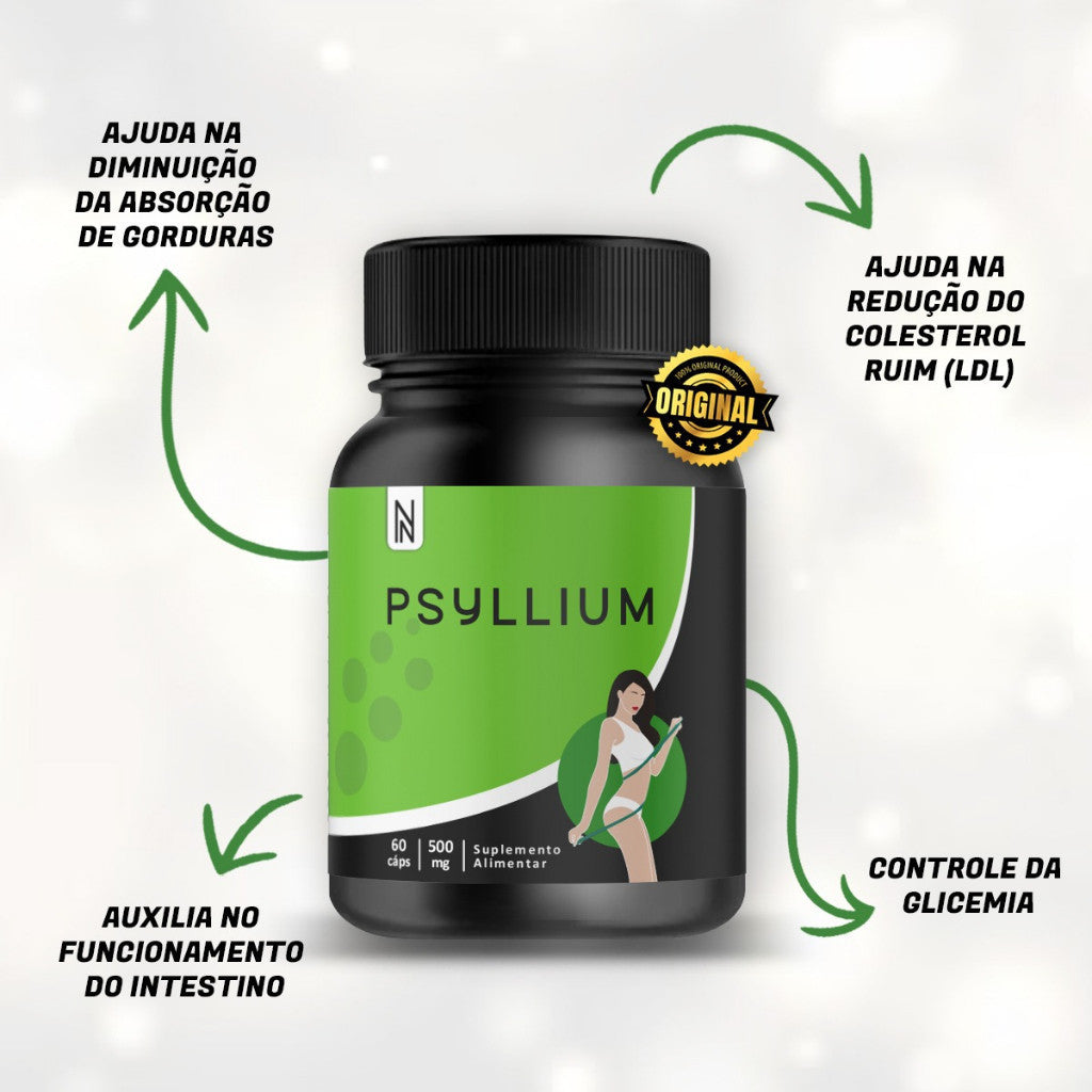 Kit 3x Psyllium 60 Cápsulas 500mg ENVIO IMEDIATO