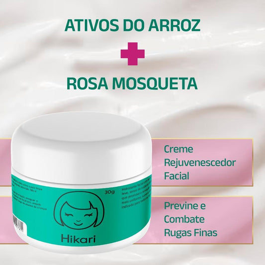 Combo 3 Unidades Hidratante Facial Hikari Rosa Mosqueta Pantenol e Toque Suave