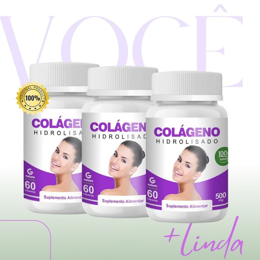 Kit 3x  Colágeno  GENATURE Hidrolisado 500mg  Envio Imediato