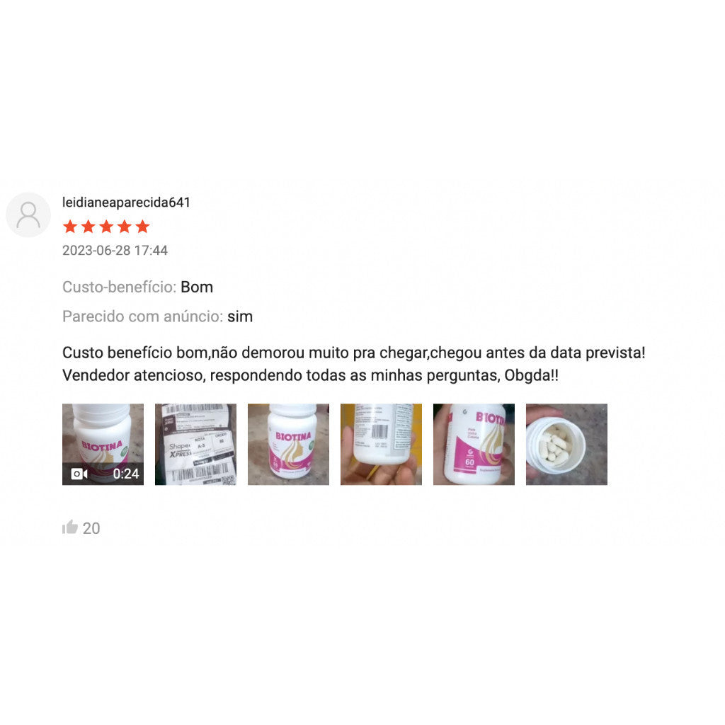 Biotina Cabelos Pele Unhas Envio Imediato