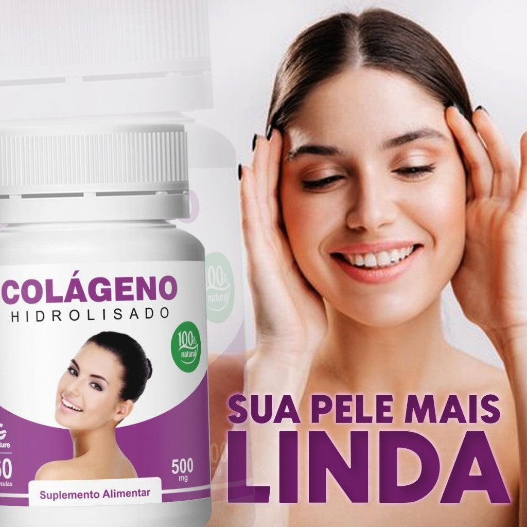 Colágeno Hidrolisado  GENATURE 500mg 60cáps  Envio Imediato