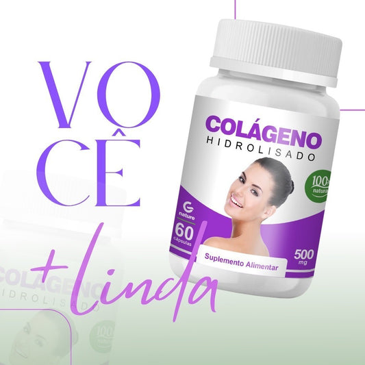 Colágeno Hidrolisado  GENATURE 500mg 60cáps  Envio Imediato