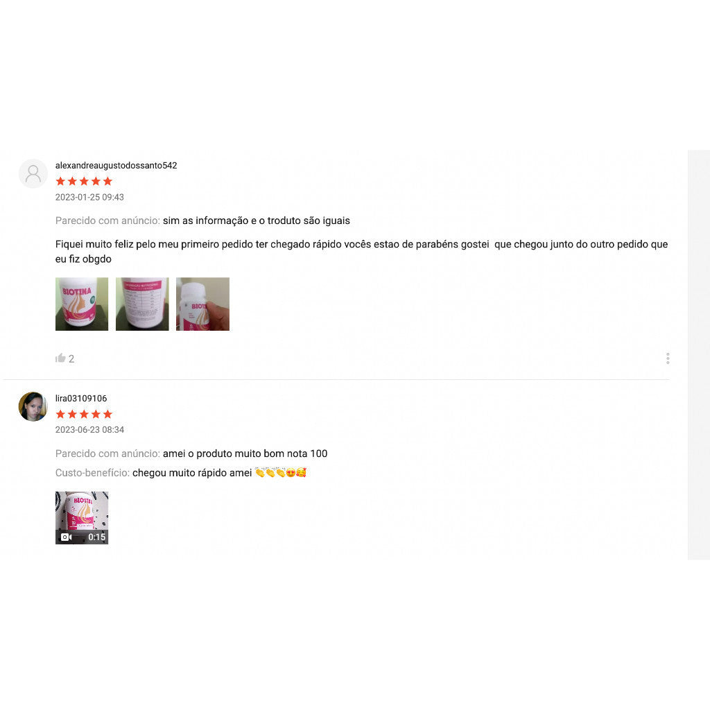Biotina Cabelos Pele Unhas Envio Imediato