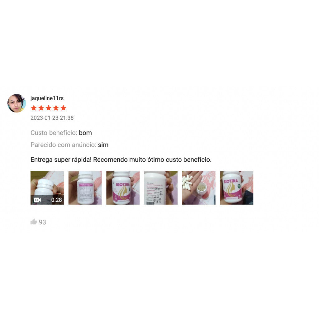 Biotina Cabelos Pele Unhas Envio Imediato