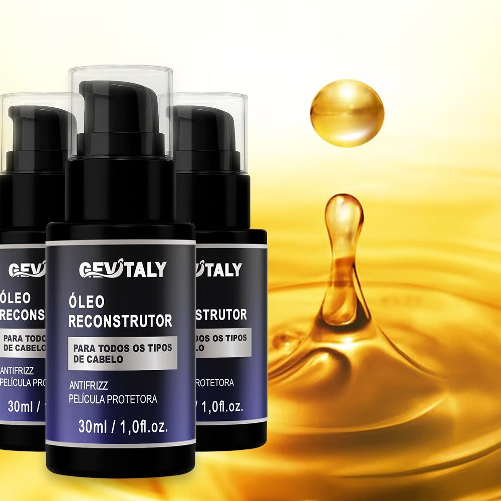 Combo 5x Óleo Reconstrutor Capilar Gevitaly 30ml Antifrizz Brilho Proteção Hidratação Cabelos Danificados